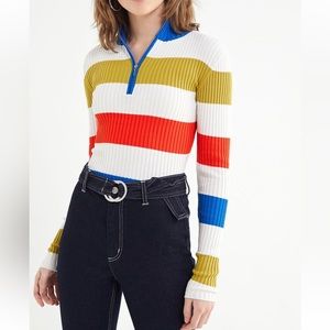 NWT Urban outfitters multi-color‎ half-zip sweater